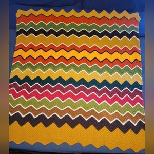 56x66 Retro Colored Crochet Blanket
